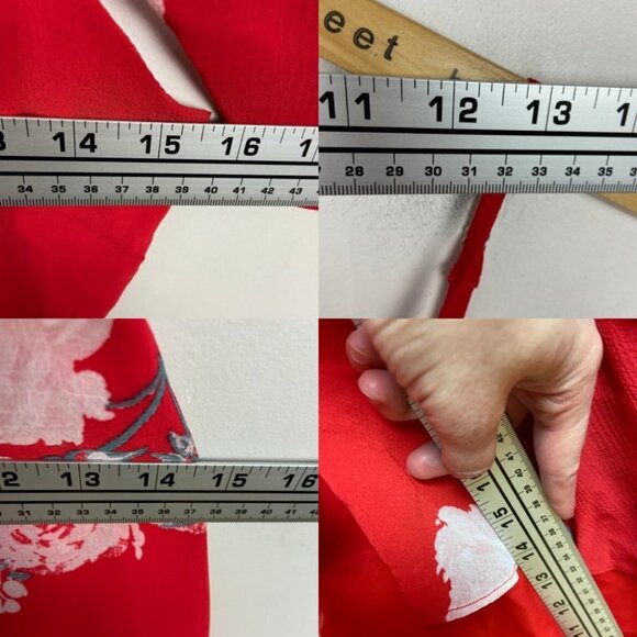 Lulus‎ Ruffle Floral Maxi Dress Red High Low Size XS Cold Shoulder In Bloom Boho - Picture 11 of 13